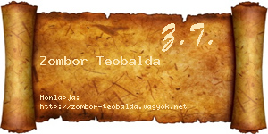 Zombor Teobalda névjegykártya